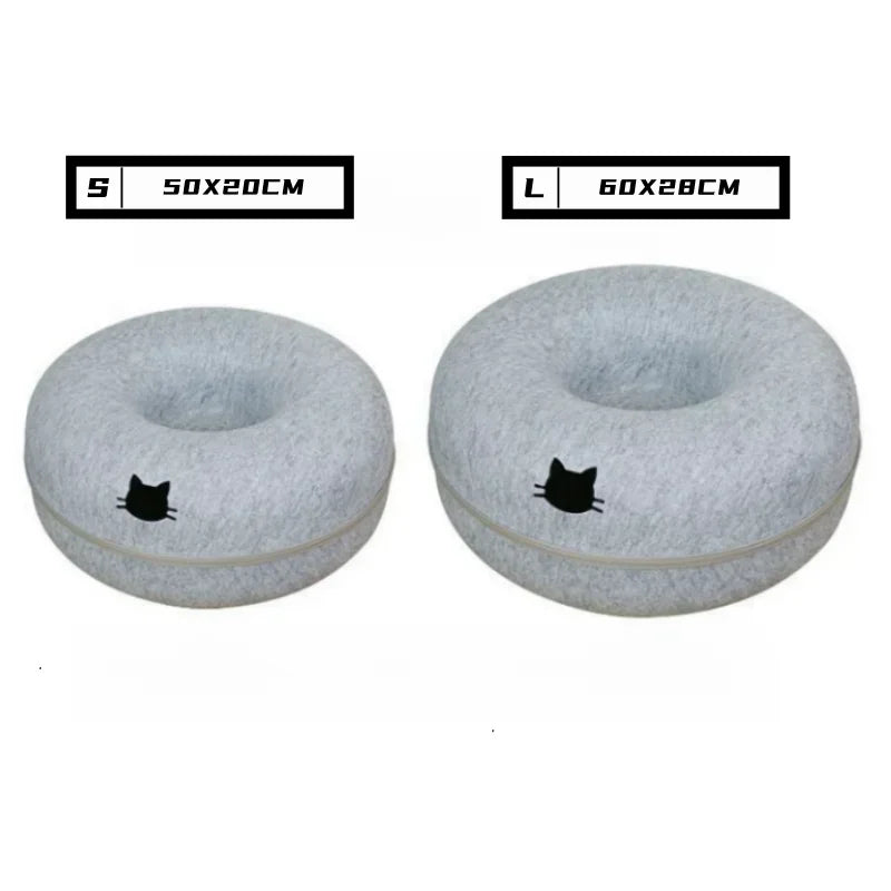 pet donut felt cat nest fun interactive toy tunnel - nivoland