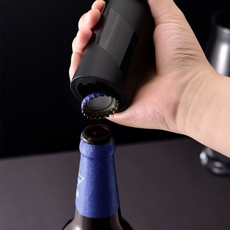 magnet-automatic beer bottle opener with cap catcher - nivoland